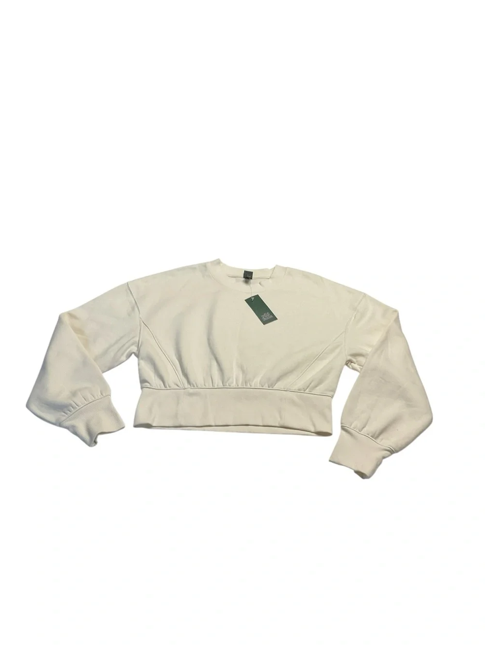 Wild Fable Cream Cropped Sweatshirt Minimalist Sweatshirt - Picture 3 of 6